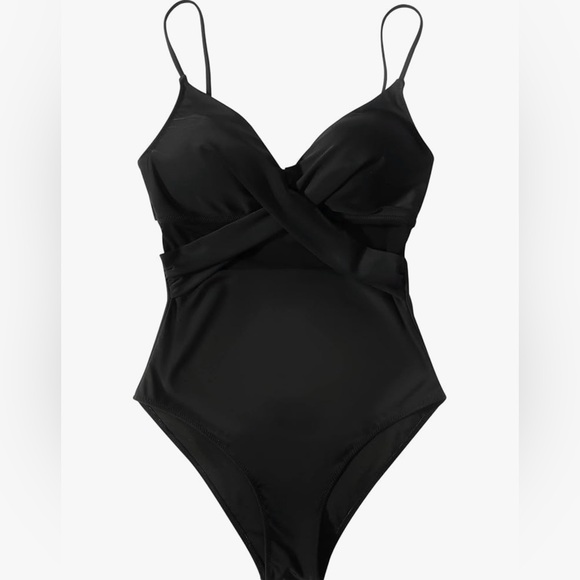 Swimming Suit - one piece, V neck, push-up cups, mesh, slimming- Size XL - Picture 3 of 7